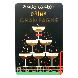 Carte Save water drink champagne